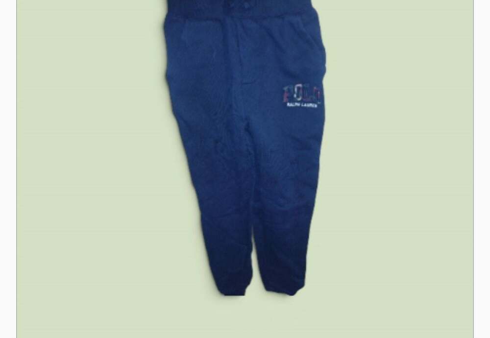 Polo Ralph Lauren Fleece Jogger Pants Size S (8) Navy Blue Logo Sweatpants